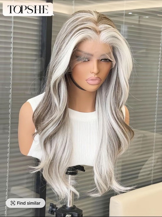 Other - Grey highlight 13x6 lacefront synthetic wig 22inch NEW!!